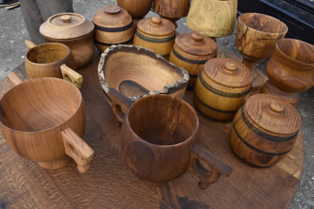 istock pots cups made of wood 1351096663