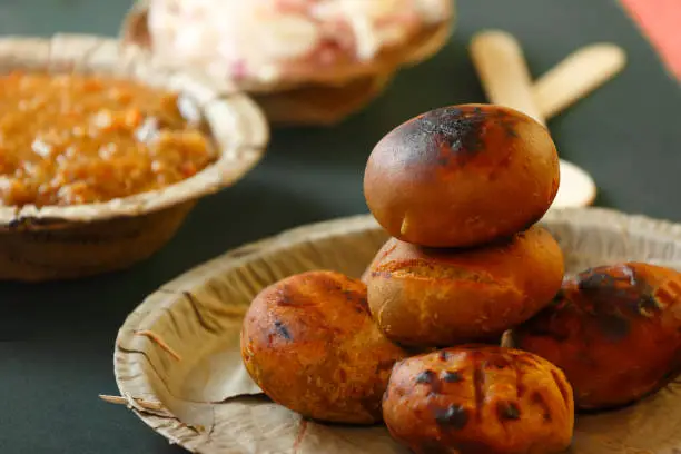 Image of bihar traditional food known as litti chokha