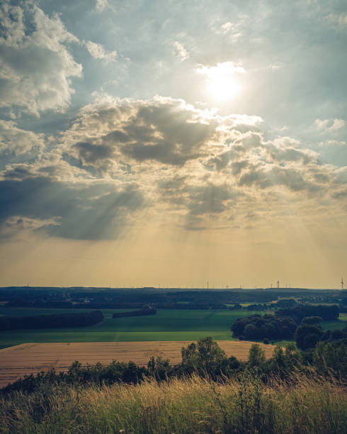 Sunset over the field in germany