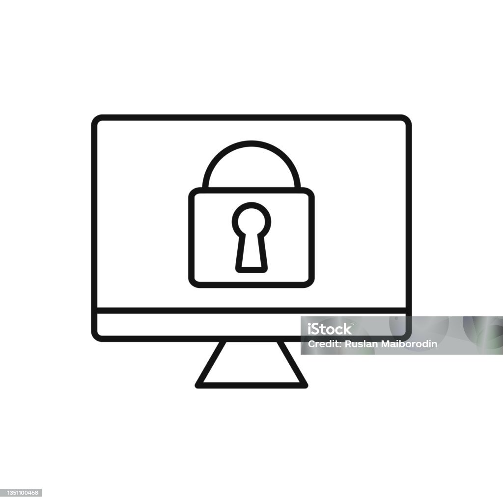 Computer Security Sign Computer Security Vector Illustration Flat Design Sign Stock ...