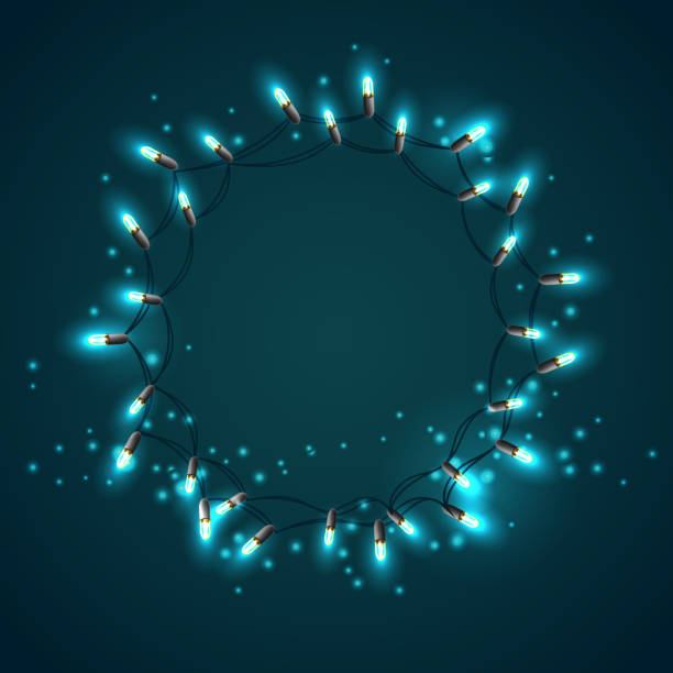 istock Wreath consisting of shined lights garland 1351100826