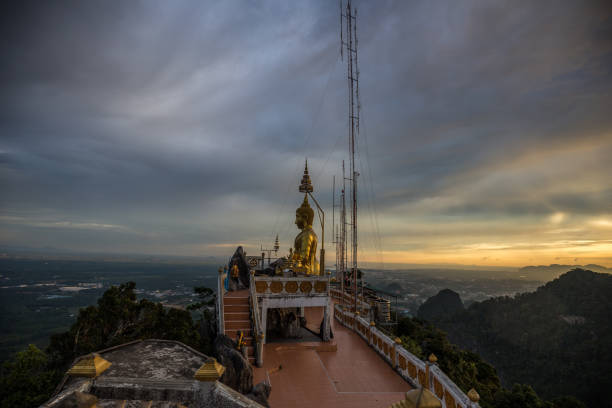 sunset views from tiger temple in Krabi, Thailand