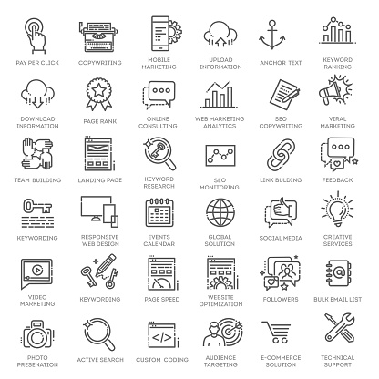 Set of SEO and Development icons