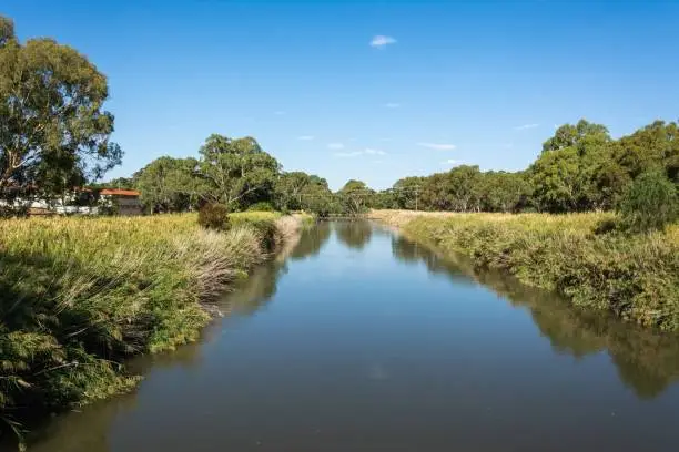 View of Murrumbidgee River at Narrandera, New South Wales, Australia.