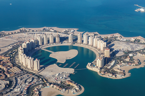 Aerial view of Viva Bahriya towers, Doha, Qatar