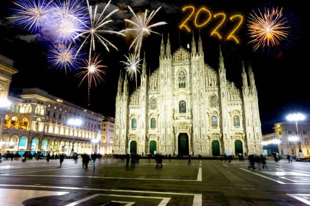 istock New Year 2022 fireworks over Milan, Italy 1351105458
