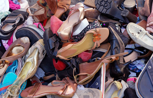 istock Female summer sandals on market 1351107809