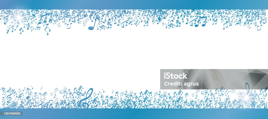 Blues Notes Vector File Vector Design Element Blue Colored Sheet Music Musical Notes Melody ...
