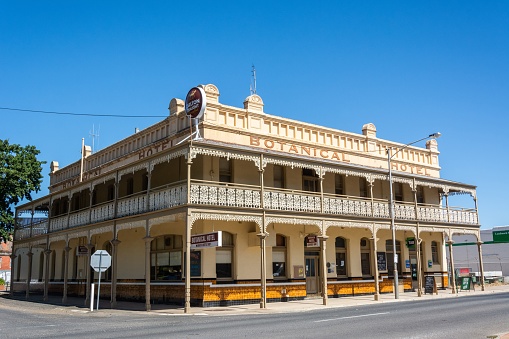 St Arnaud, Victoria, Australia - March 2, 2017. Historical building housing Botanical Hotel in St Arnaud, VIC.