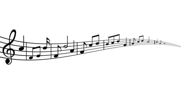 элемент векторного дизайна - ноты - мелодия музыкальных нот - sheet music illustrations stock illustrations
