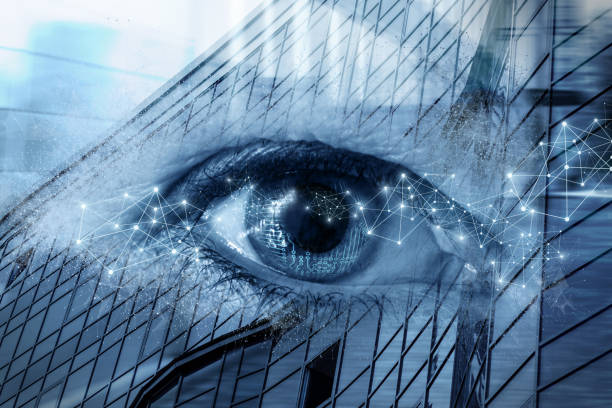 istock Abstract concept to the eye of modern technology. 1351110038