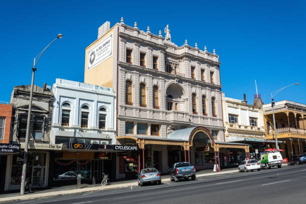 vista de rua na rua sturt em ballarat, vic - victoria quarter - fotografias e filmes do acervo