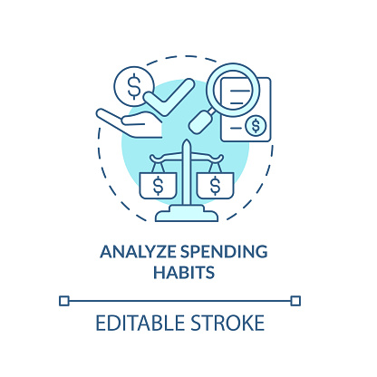 Control spending habits concept icon. Minimize useless money waste abstract idea thin line illustration. Calculate and plan expenses. Vector isolated outline color drawing. Editable stroke
