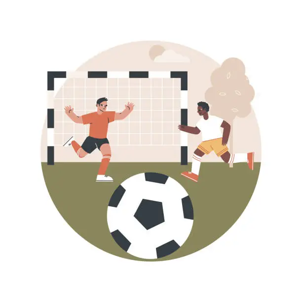 Vector illustration of Soccer camp abstract concept vector illustration.