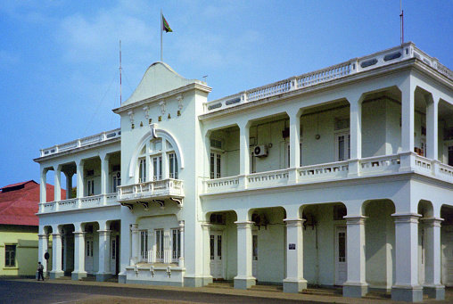 Maputo, Mozambique: colonial architecture of the National Maritime Administration and Safety Authority (SAFMAR) headquarters.