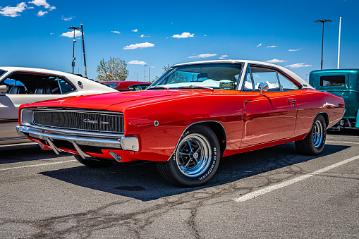 Reno, NV - August 4, 2021: 1968 Dodge Charger Hardtop Coupe at a local car show.