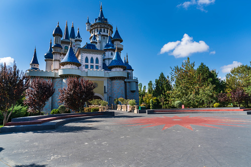 Hong Kong Disney Land, Hong Kong- April 27, 2023:  The famous theme Park named Disneyland in the dat time at Hong Kong.