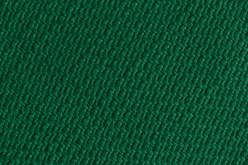 Green Dark Background Linen Texture Woven Cotton Rope Jute Straw Mesh Grid Pattern Christmas Deep Teal Wicker Backdrop Macro Photography Design template for presentation, flyer, card, poster, brochure, banner