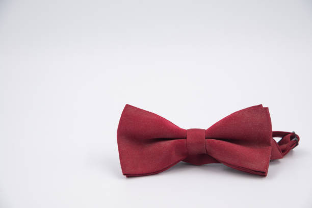 istock Red color bow tie isolated on white background with clipping path 1351119980