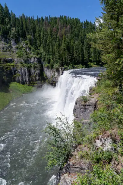 Photo of Upper Mesa Falls waterfall in Idaho during the summer