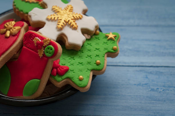 Homemade sweets Christmas cookies - gingerbread