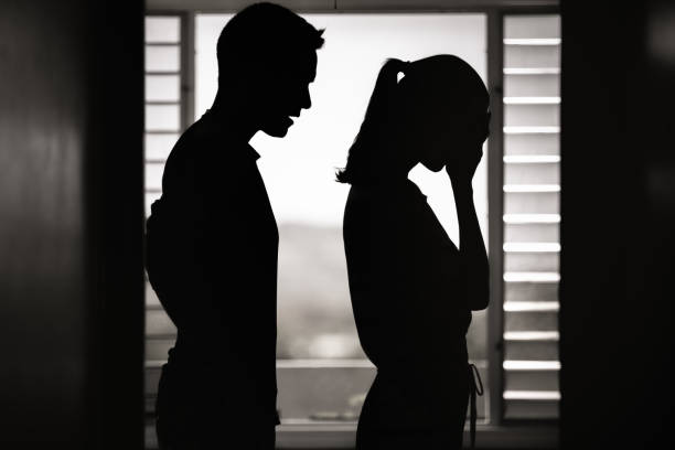 istock Man and woman arguing. Relationship difficulties. 1351146285