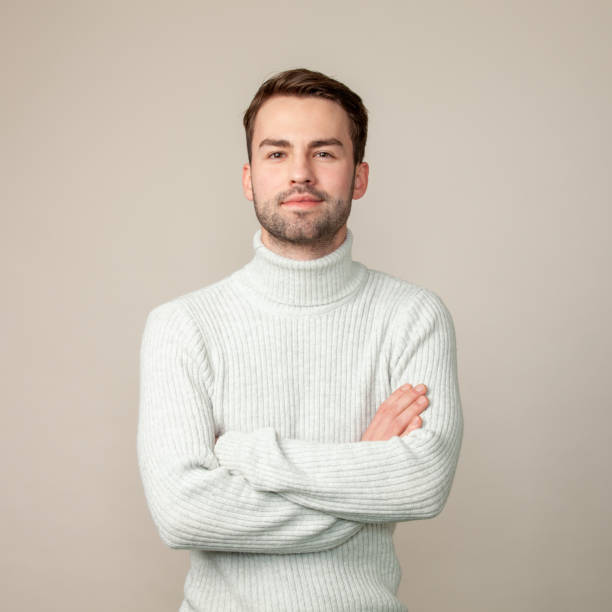 istock Studio portrait of attractive 20 year old bearded man 1351147674
