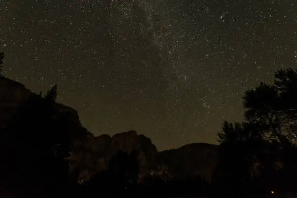 Photo of Great starry night with view of the Milky Way in the Yosemite Valley