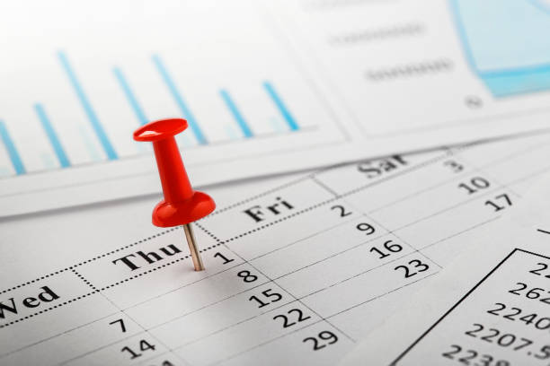 istock Important date and calendar appointment. pin on calendar. 1351153568