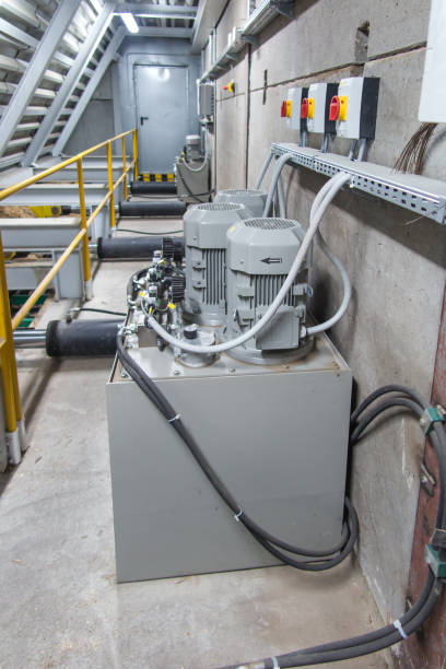 istock Hydraulic power unit to control the actuators in the bulk material 1351154512