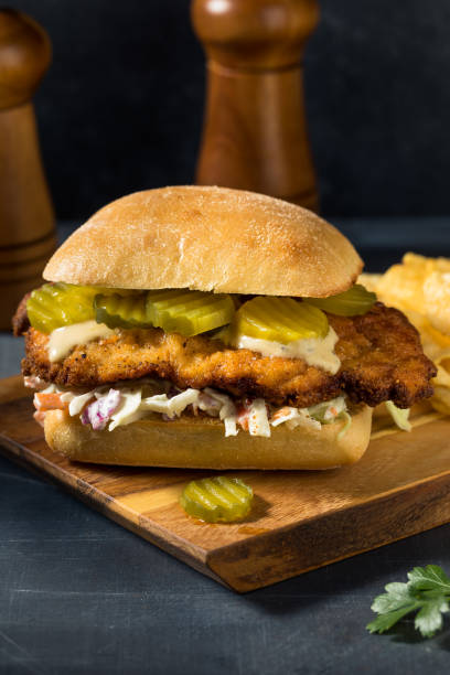 istock Homemade German Chicken Schnitzel Sandwich 1351156469
