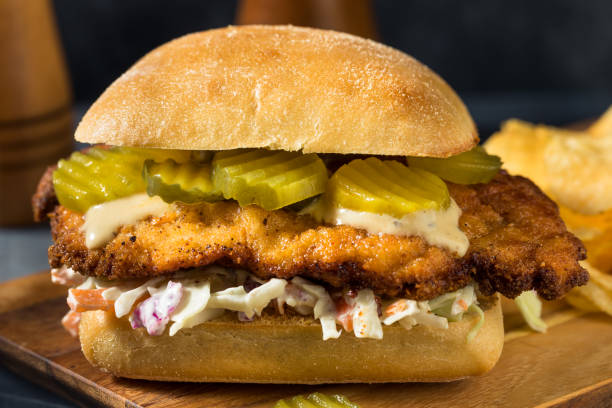 istock Homemade German Chicken Schnitzel Sandwich 1351156474
