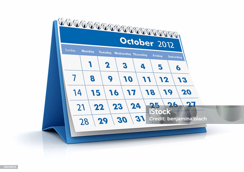 Października 2012 roku kalendarzowym - Zbiór zdjęć royalty-free (2012)