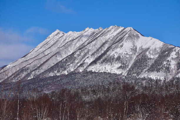 istock A mountain range in the snow against a blue sky. 1351166244