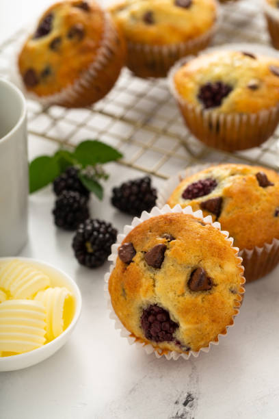 istock Blackberry and chocolate chip muffins, summer recipe 1351167341