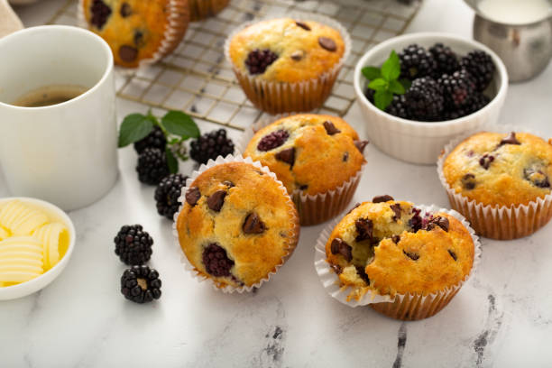 istock Blackberry and chocolate chip muffins, summer recipe 1351167342