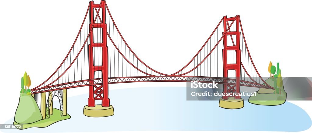 Golden Gate-Brücke in San Francisco - Lizenzfrei Golden Gate Bridge Vektorgrafik