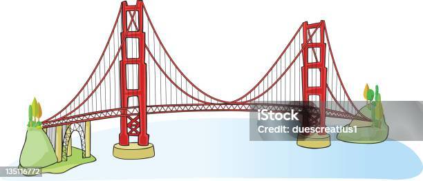 Golden Gatebrücke In San Francisco Stock Vektor Art und mehr Bilder von Golden Gate Bridge - Golden Gate Bridge, Brücke, Vektor