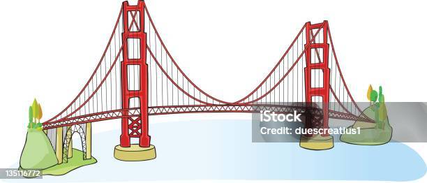 Vetores de Ponte Golden Gate Em São Francisco e mais imagens de Golden Gate Bridge - Golden Gate Bridge, Ponte, Vector