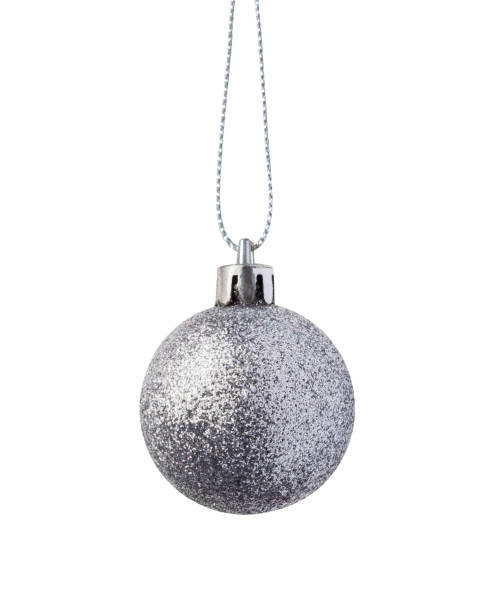 istock Silver Christmas ball isolated on white background 1351172288