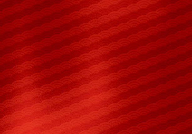 istock Red background of Japanese paper 1351174668