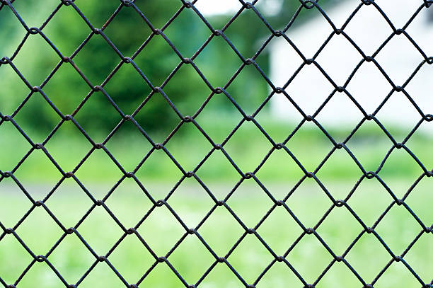 istock Mesh fence and blurred world 135117968