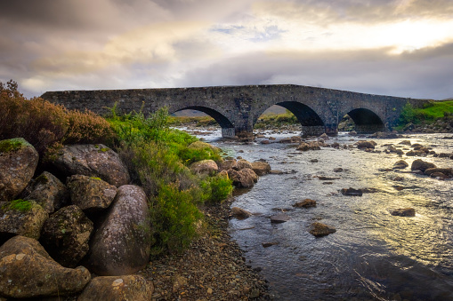 The Sligachan old bridge at The Cuillin, Isle of Skye, Scotland