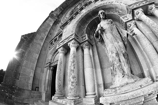 Sun and Jesus Christ statue, Monte Santa Luzia, Viana do Castelo, Portugal