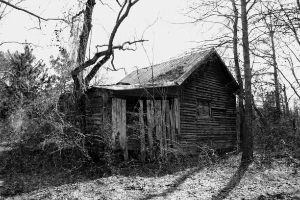 istock spooky horror haunted abandoned rural shack house farm barn black white dramatic architectural landscape background 1351187477