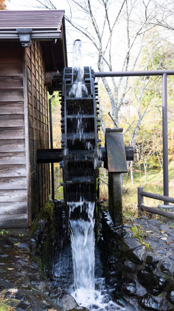 Watermill house Japanese old Watermill house flour mill stock pictures, royalty-free photos & images