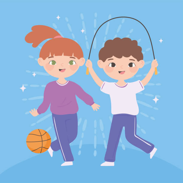 małe dzieci sportowe - basketball little boys male young adult stock illustrations