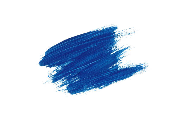 istock Dark blue colorwater brush or strokes paint on white background,Abstract color 1351195852