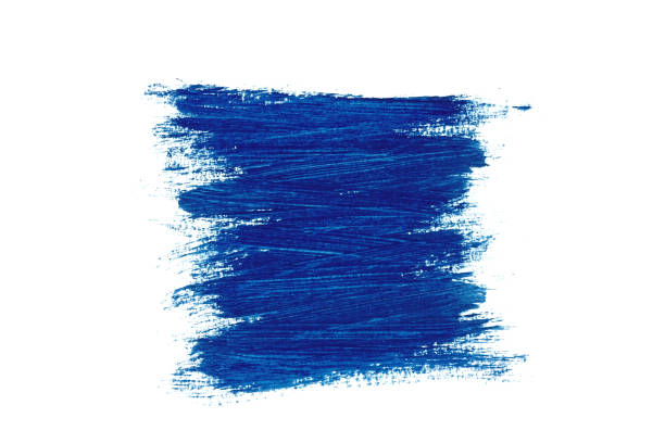 istock Dark blue colorwater brush or strokes paint on white background,Abstract color 1351195854