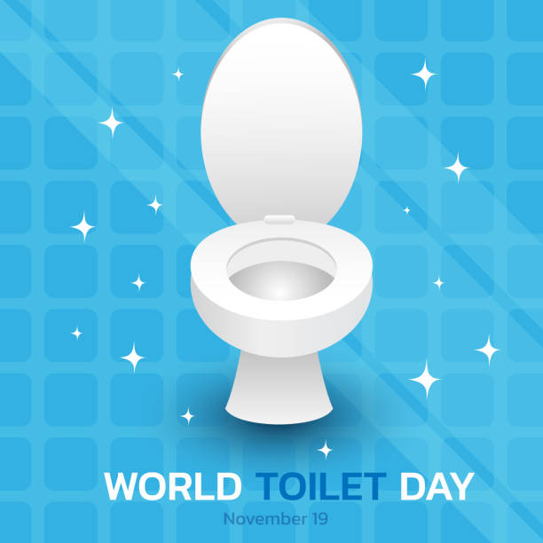 hari toilet sedunia - sustainable bathroom ilustrasi stok